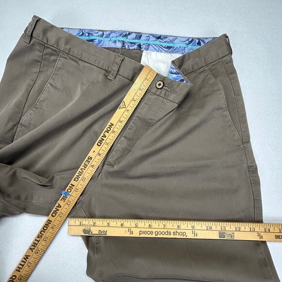 Tommy Bahama Borocay Pants Mens 38 (40x30) Brown Flat Front Straight Leg Stretc - Picture 11 of 12